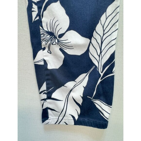 Lauren Ralph Lauren Women's Chino Pants Flat Front Sz 6 Floral Blue White - Picture 4 of 11